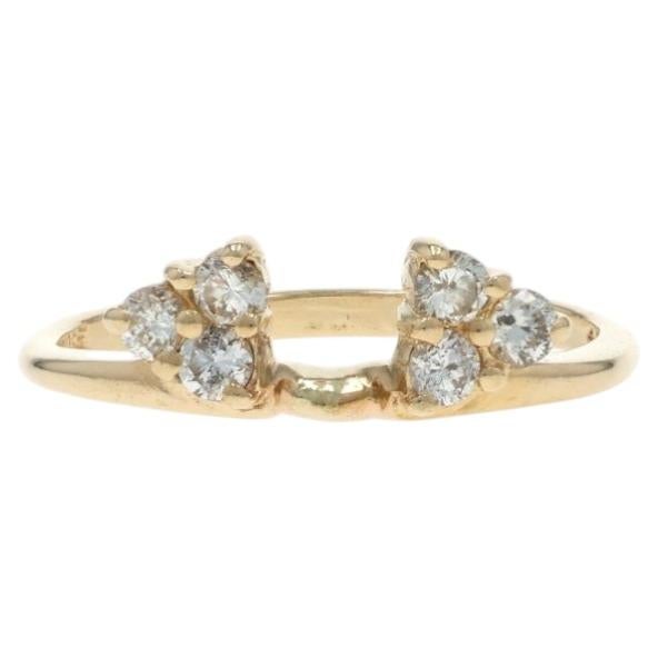 Gelbgold Diamant Enhancer Hochzeit Band 14k Runde Brillant .30ctw Guard Ring