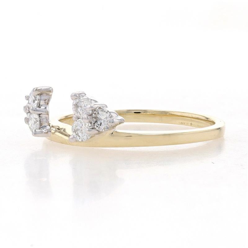 Round Cut Yellow Gold Diamond Enhancer Wedding Band -14k Round Brilliant .33ctw Guard Ring For Sale
