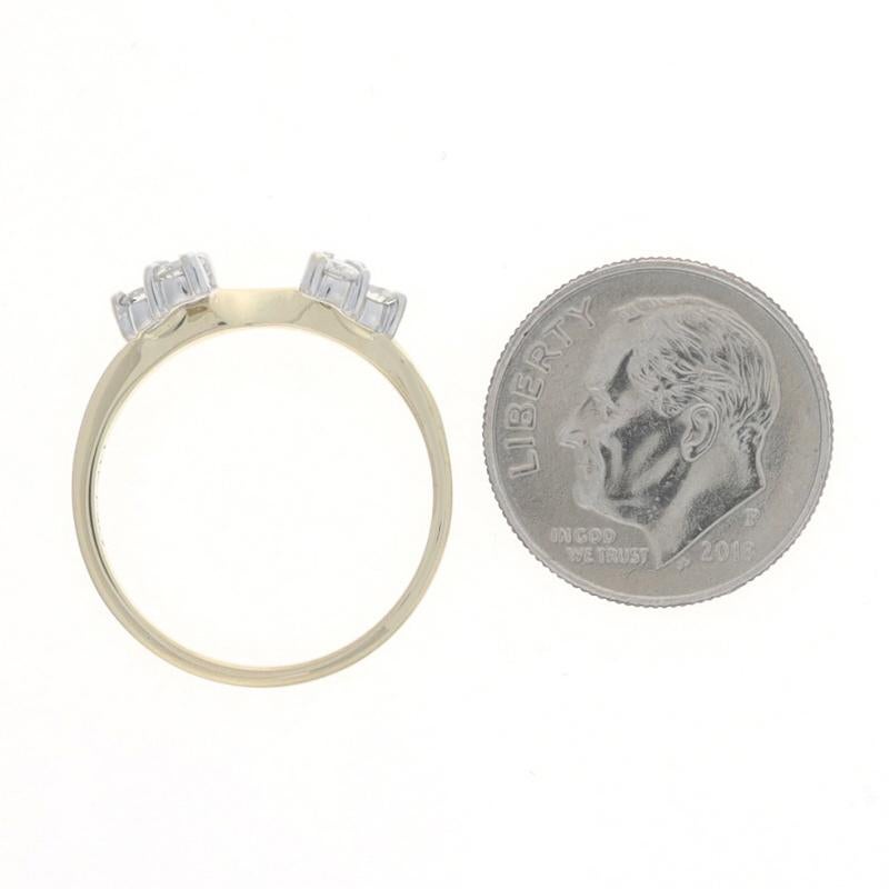 Women's Yellow Gold Diamond Enhancer Wedding Band -14k Round Brilliant .33ctw Guard Ring For Sale