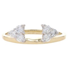 Yellow Gold Diamond Enhancer Wedding Band -14k Round Brilliant .33ctw Guard Ring