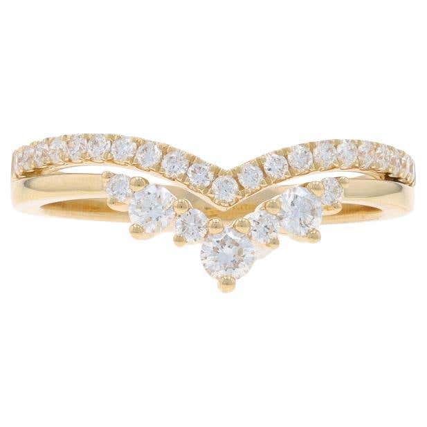 Fan Style Diamond Ring Guard Enhancer .25cttw 14k Yellow Gold For Sale ...