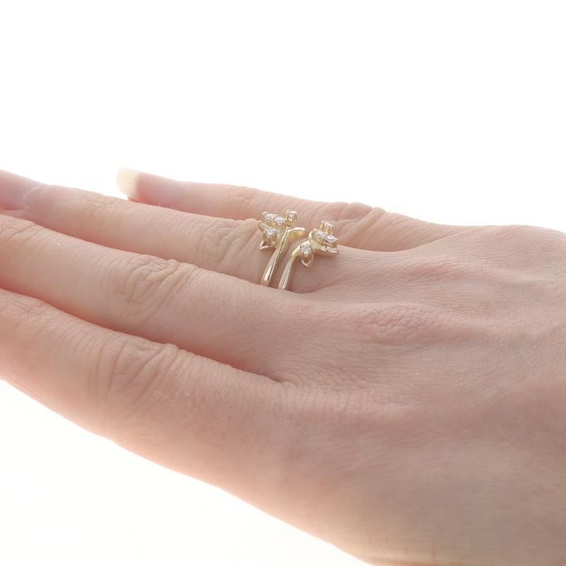 Women's Yellow Gold Diamond Enhancer Wedding Band -14k Single Ct .15ctw Wrap Jacket Ring For Sale