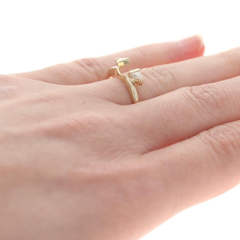 Women's Yellow Gold Diamond Enhancer Wedding Band, 14k Trillion Cut .30ctw Guard Ring