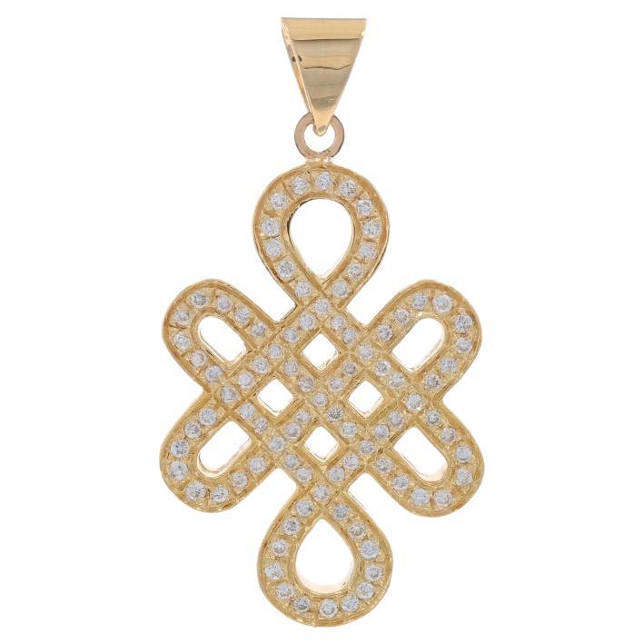 Colgante de Oro Amarillo Diamante Amor Eterno - 14k Redondo 1.50ctw Nudo Celta en venta