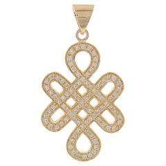 Colgante de Oro Amarillo Diamante Amor Eterno - 14k Redondo 1.50ctw Nudo Celta