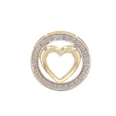 Yellow Gold Diamond Eternity Heart Pendant - 14k Single .15ctw Love Circle