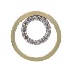 Yellow Gold Diamond Eternity Pendant - 10k Round Brilliant .10ctw Circle Duo