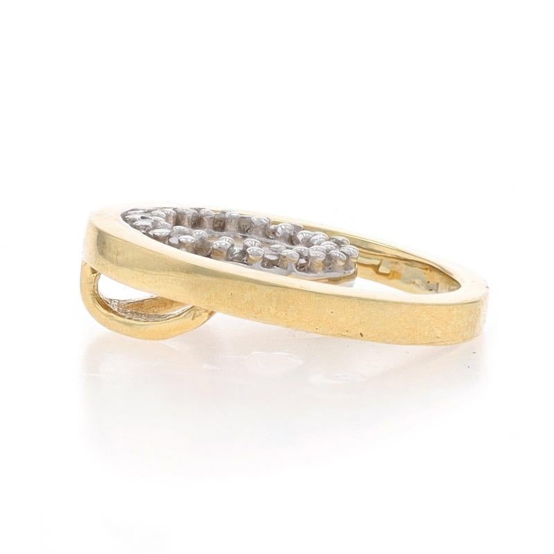 Round Cut Yellow Gold Diamond Eternity Pendant - 10k Round Brilliant .10ctw Circle Duo For Sale