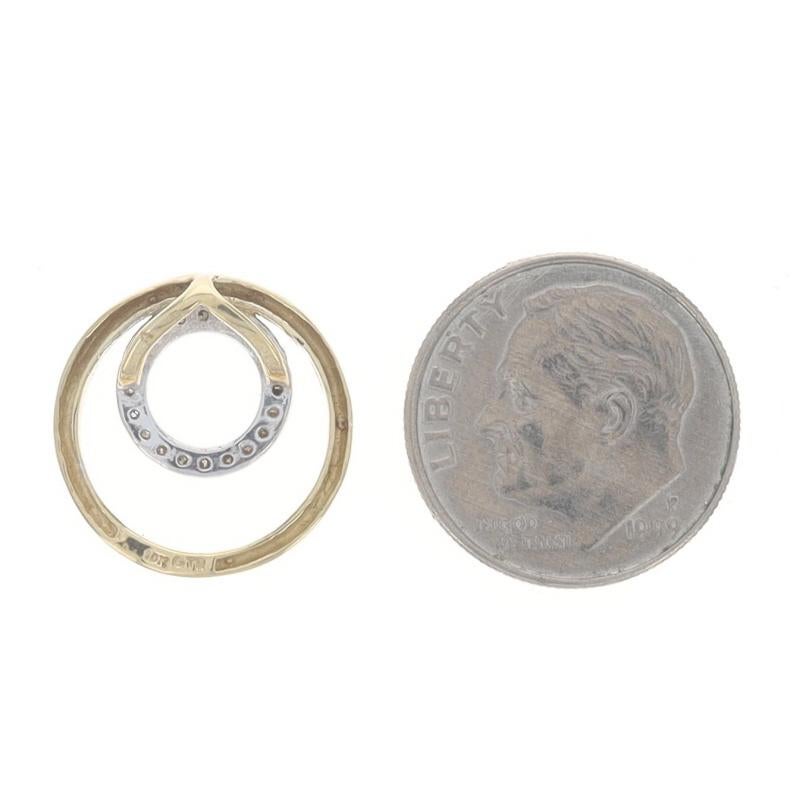Yellow Gold Diamond Eternity Pendant - 10k Round Brilliant .10ctw Circle Duo In Excellent Condition For Sale In Greensboro, NC