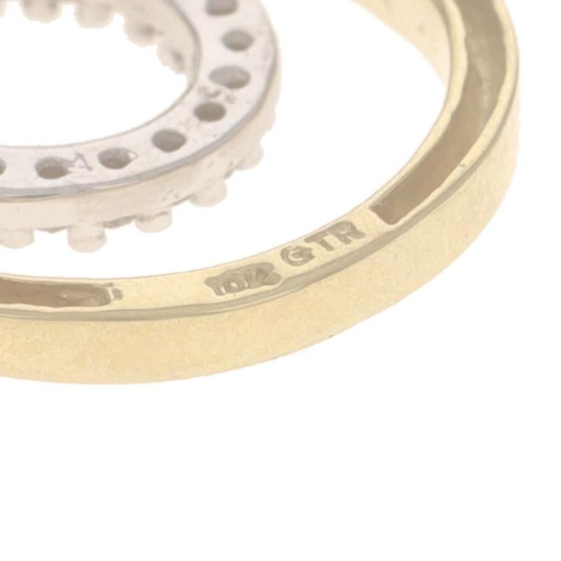 Women's Yellow Gold Diamond Eternity Pendant - 10k Round Brilliant .10ctw Circle Duo For Sale