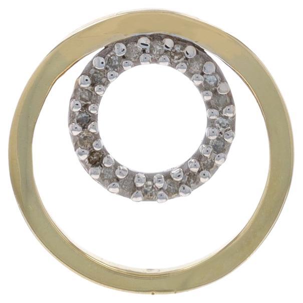 Yellow Gold Diamond Eternity Pendant - 10k Round Brilliant .10ctw Circle Duo