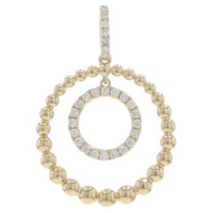 Colgante Eternidad Diamante Oro Amarillo - Dúo Círculo 14k Redondo Brillante .18ctw