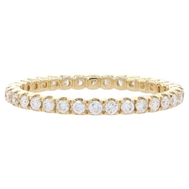 Yellow Gold Diamond Eternity Wedding Band 14k Round .50ctw French Set Stack Ring For Sale
