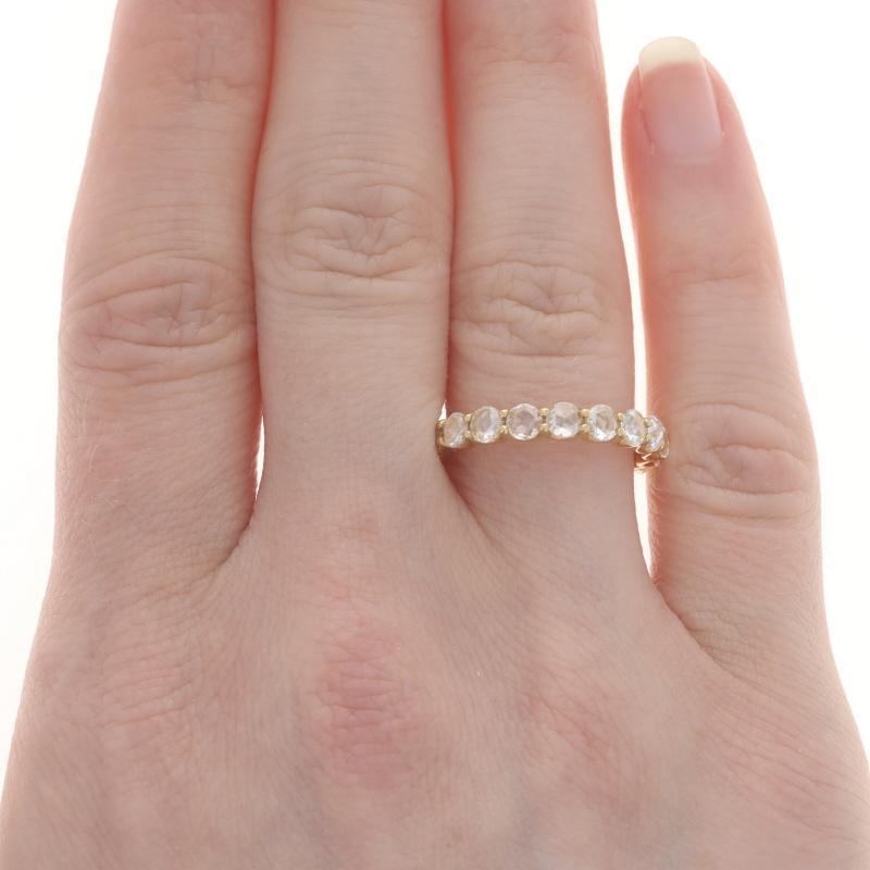 Rose Cut Yellow Gold Diamond Eternity Wedding Band - 18k Rose 1.90ctw Ring Sz 6 3/4 For Sale