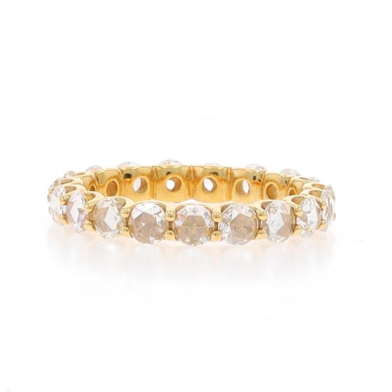 Yellow Gold Diamond Eternity Wedding Band - 18k Rose 1.90ctw Ring Sz 6 3/4 In New Condition For Sale In Greensboro, NC