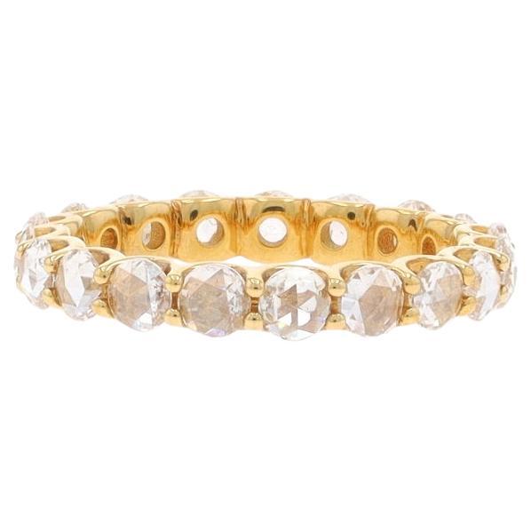Yellow Gold Diamond Eternity Wedding Band - 18k Rose 1.90ctw Ring Sz 6 3/4 For Sale
