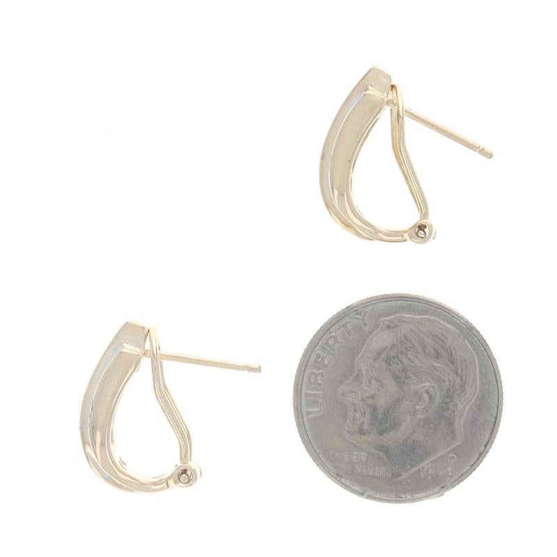 Gelbgold-Diamant-Fächer-J-Hoop-Ohrringe - 10k Einzelschliff .20ctw durchbohrt (Einfacher Schliff)