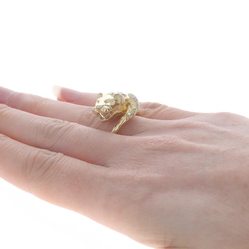 Bague bypass fierce lion en or jaune 18 carats Rd.26 carats Pour femmes en vente