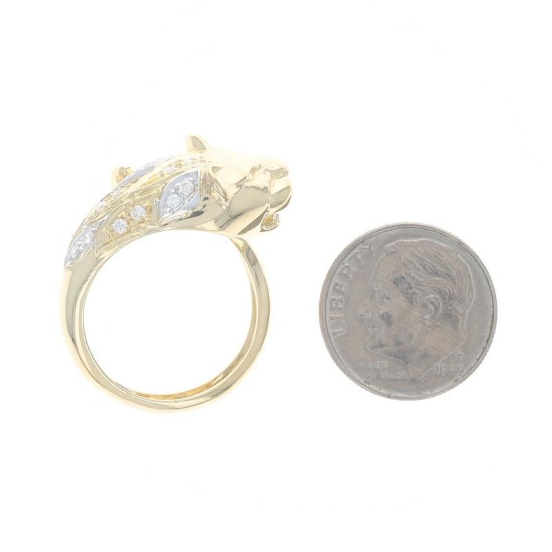 Bague bypass fierce lion en or jaune 18 carats Rd.26 carats en vente 1