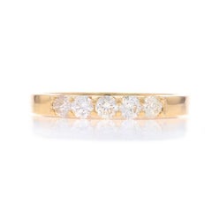 Yellow Gold Diamond Five-Stone Anniversary Wedding Band - 18k Round .50ctw Ring