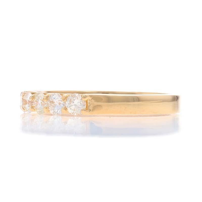 Yellow Gold Diamond Five-Stone Anniversary Wedding Band - 18k Round .50ctw Ring In Excellent Condition For Sale In Greensboro, NC