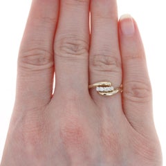 Yellow Gold Diamond Five-Stone Bypass Ring - 10k Round Brilliant Cut .15ctw