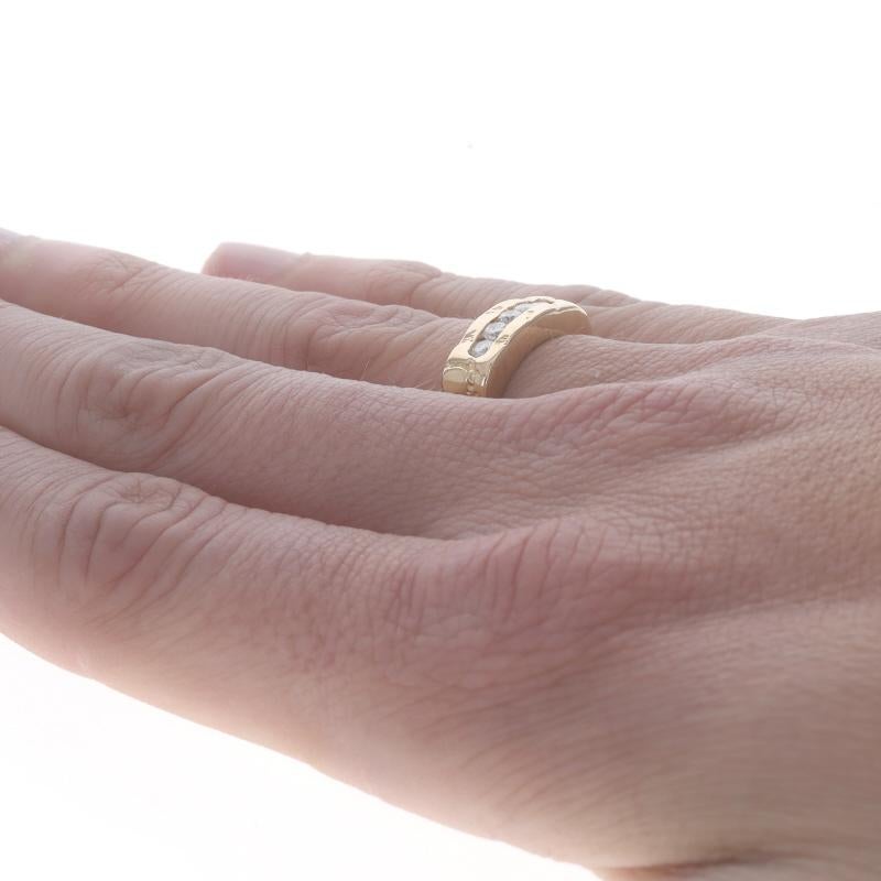Yellow Gold Diamond Five-Stone Men's Ring 14k Rnd .35ctw Nugget Channel Wedding 1