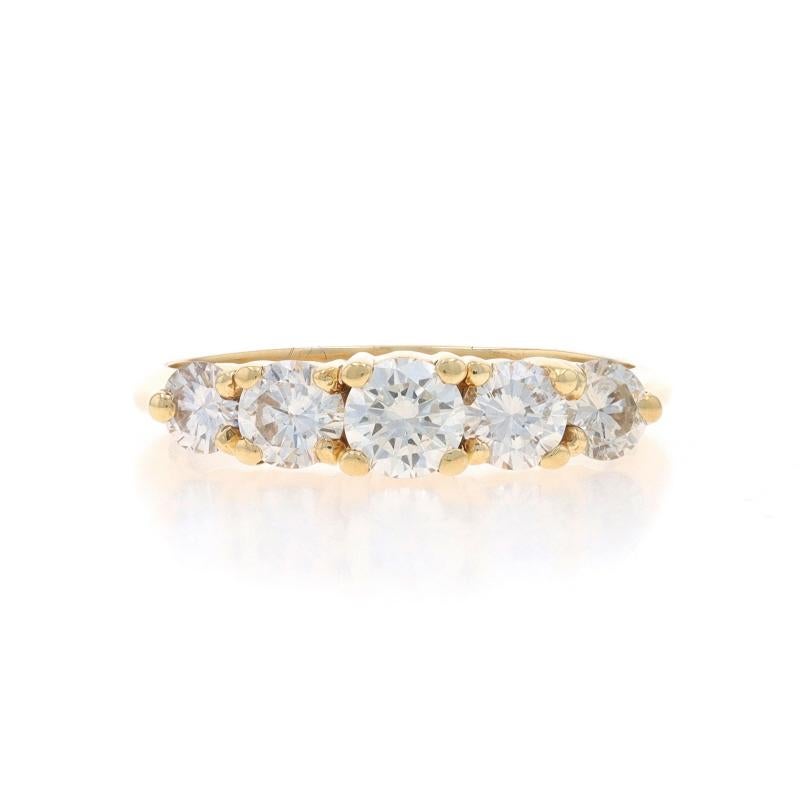 Size: 7
Sizing Fee: Up 2 sizes for $40 or Down 1 size for $30

Metal Content: 14k Yellow Gold

Stone Information

Natural Diamonds
Carat(s): .33ct
Cut: Round Brilliant
Color: J
Clarity: VS2
Stone Note: (center stone)

Natural Diamonds
Carat(s):