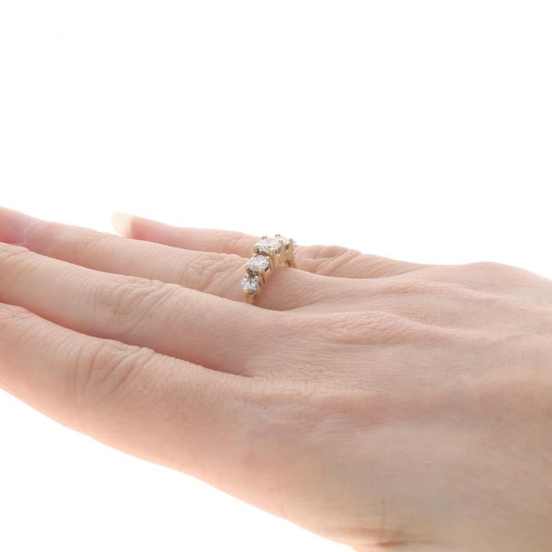 Women's Yellow Gold Diamond Five-Stone Ring - 14k Round 1.07ctw Wedding Anniversary