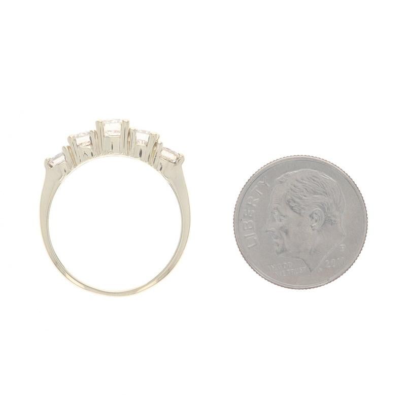 Yellow Gold Diamond Five-Stone Ring - 14k Round 1.07ctw Wedding Anniversary 1