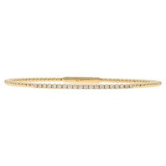 Bracciale Flex con diamanti in oro giallo da 6,5" - 14k Brillante rotondo 0,42ctw