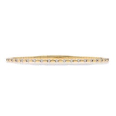 Yellow Gold Diamond Flex Bangle Bracelet 6 3/4" 14k Round Brilliant .27ctw