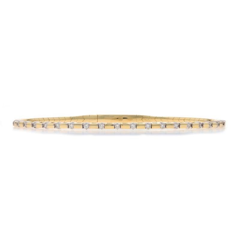 Gelbgold Diamant Flex Armreif Armband 6 3/4" 14k Runde Brillant .27ctw
