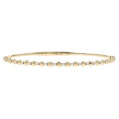 Yellow Gold Diamond Flex Bangle Bracelet 6 3/4" - 14k Round Brilliant .27ctw