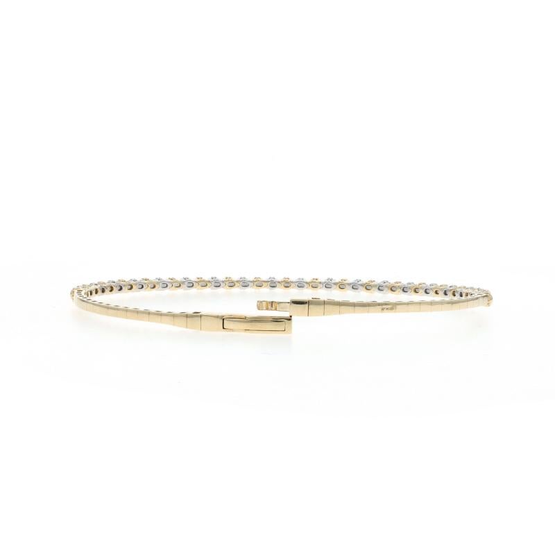 Donna Yellow Gold Diamond Flex Bangle Bracelet 6 3/4