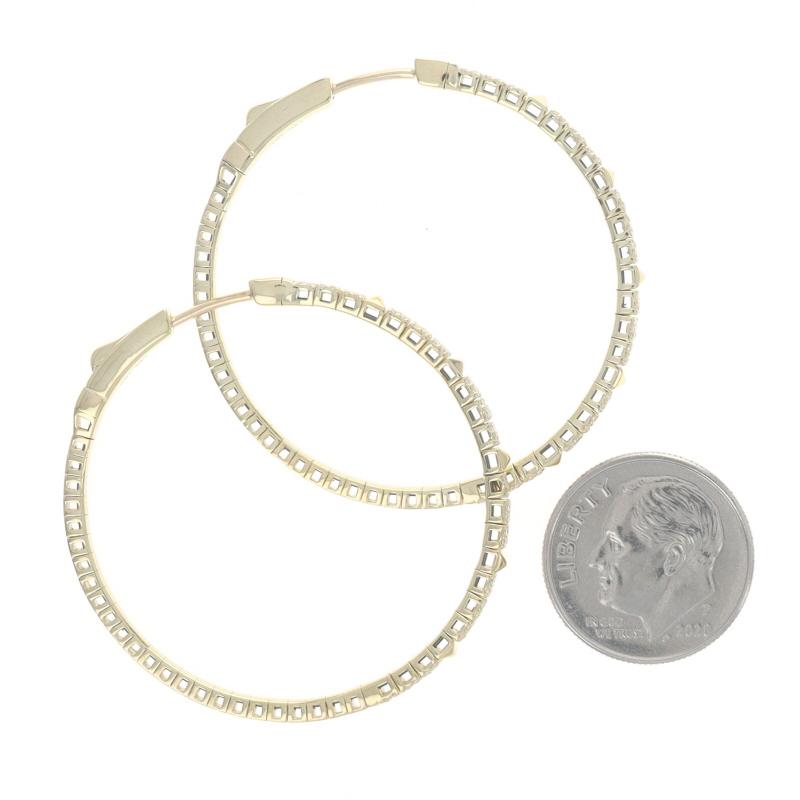 Women's Yellow Gold Diamond Flex Hoop Earrings - 14k Round Brilliant .43ctw Pierced