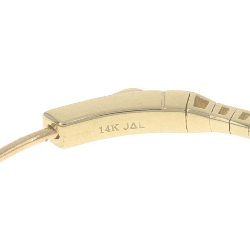 Yellow Gold Diamond Flex Hoop Earrings - 14k Round Brilliant .43ctw Pierced 1