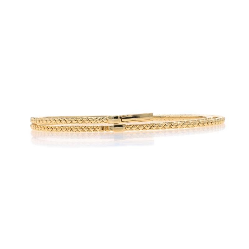 Yellow Gold Diamond Flex Wrap Bangle Bracelet 6 3/4