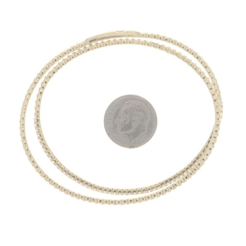 Women's Yellow Gold Diamond Flex Wrap Bangle Bracelet 6 3/4