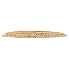 Yellow Gold Diamond Flex Wrap Bangle Bracelet 6 3/4" - 14k Round .75ctw