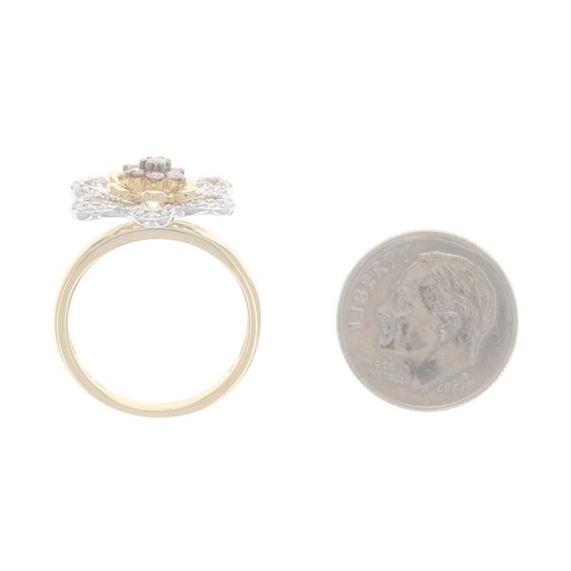 Gelbgold Diamant Cluster Ring - 14k Runde Brillant .40ctw Blossom im Angebot 1