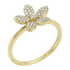 Yellow Gold Diamond Flower Ring