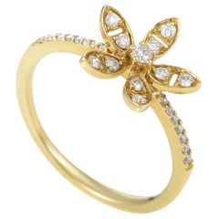 Yellow Gold Diamond Flower Ring