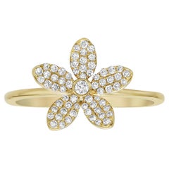 Gelbgold-Diamant-Blumenring