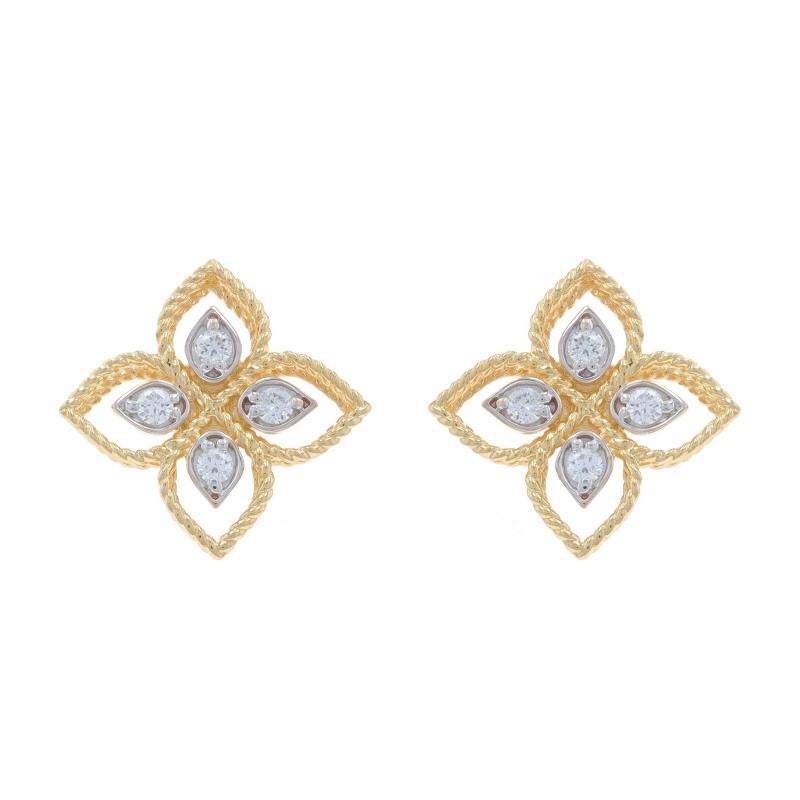 Contenido de metal: Oro amarillo de 14 quilates y oro blanco de 14 quilates

Información sobre Stone

Diamantes naturales
Quilate(s): .18ctw
Talla: Redondo brillante
Color: G - H
Claridad: SI1 - SI2

Quilates totales: .18ctw

Estilo: Tachuela
Tipo