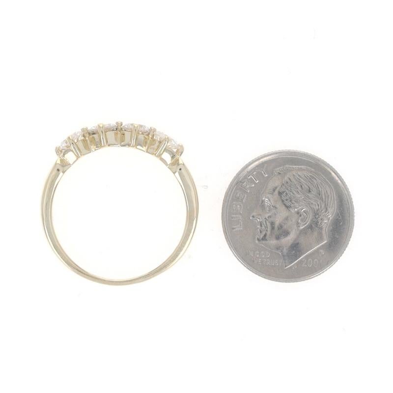 Women's Yellow Gold Diamond Four-Stone Band - 14k Round Brilliant 1.00ctw Wedding Ring For Sale