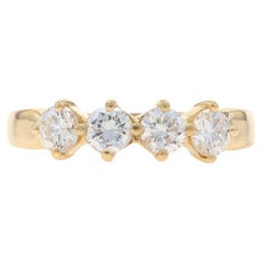 Gelbgold Diamant Vier-Stein-Band - 14k Runde Brillant 1,00ctw Ehering