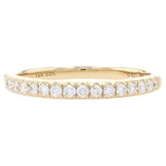 Gelbgold Diamant Französisch gefasster Ehering - 14k Rund .28ctw Stapelbarer Ring