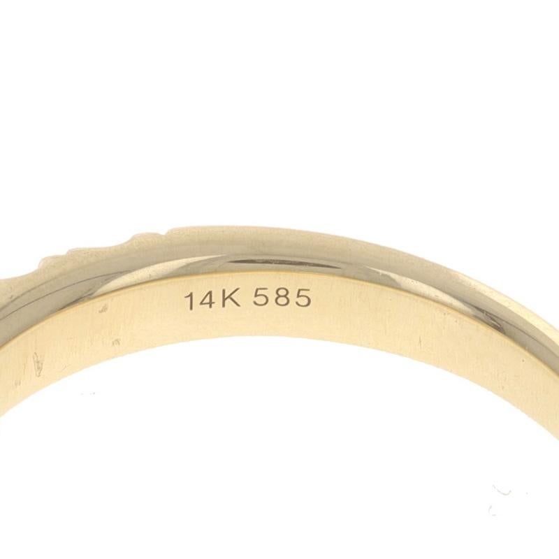Yellow Gold Diamond French Set Wedding Band - 14k Round .80ctw Stackable Ring For Sale 1