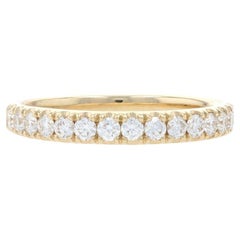 Gelbgold Diamant Französisch Set Hochzeit Band - 14k Runde Brillant .49ctw Ring